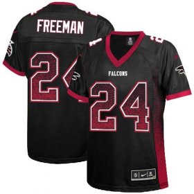 Wholesale Cheap Nike Falcons #24 Devonta Freeman Black Alternate Women\'s Stitched NFL Elite Drift Fashion Jersey