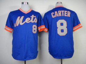 Wholesale Cheap Mitchell And Ness 1983 Mets #8 Gary Carter Blue Throwback Stitched MLB Jersey
