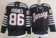Wholesale Cheap Men's New Jersey Devils #86 Jack Hughes adidas Black 2021-22 Alternate Primegreen Authentic Pro Player Third Jersey