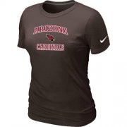 Wholesale Cheap Women's Nike Arizona Cardinals Heart & Soul NFL T-Shirt Brown