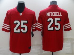 Wholesale Cheap Men\'s San Francisco 49ers #25 Eli Mitchell New Red 2021 Color Rush Vapor Untouchable Limited Jersey