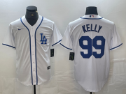 Cheap Men's Los Angeles Dodgers #99 Joe Kelly White Cool Base Stitched Baseball Jersey