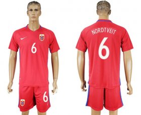 Wholesale Cheap Norway #6 Nordtveit Home Soccer Country Jersey