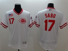 Wholesale Cheap Reds #17 Chris Sabo White Flexbase Authentic Collection Cooperstown Stitched MLB Jersey