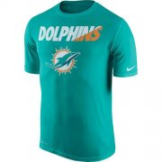 Wholesale Cheap Men's Miami Dolphins Nike Aqua Legend Staff Practice Performance T-Shirt