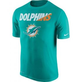 Wholesale Cheap Men\'s Miami Dolphins Nike Aqua Legend Staff Practice Performance T-Shirt