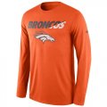 Wholesale Cheap Men's Denver Broncos Nike Orange Legend Staff Practice Long Sleeves Performance T-Shirt