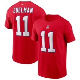 Wholesale Cheap New England Patriots #11 Julian Edelman Nike Team Player Name & Number T-Shirt Red