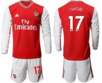 Wholesale Cheap Arsenal #17 Iwobi Red Home Long Sleeves Soccer Club Jersey