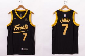 Wholesale Cheap Men\'s Toronto Raptors #7 Kyle Lowry Black 2021 Nike City Edition Swingman Jersey With The Sponsor Logo
