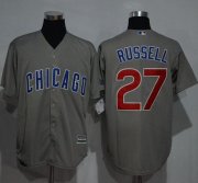 Wholesale Cheap Cubs #27 Addison Russell Grey New Cool Base Stitched MLB Jersey