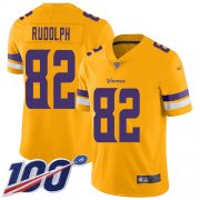 Wholesale Cheap Nike Vikings #82 Kyle Rudolph Gold Men's Stitched NFL Limited Inverted Legend 100th Season Jersey