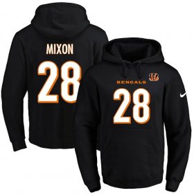 Wholesale Cheap Nike Bengals #28 Joe Mixon Black Name & Number Pullover NFL Hoodie