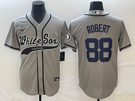 Wholesale Cheap Men\'s Chicago White Sox #88 Luis Robert Grey Cool Base Stitched Baseball Jersey