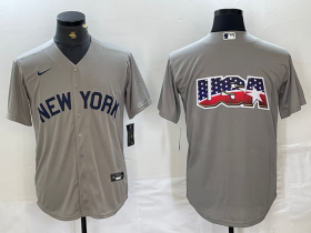 Cheap Men\'s New York Yankees Blank 2021 Grey Field of Dreams Cool Base Stitched Baseball Jerseys