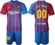 Wholesale Cheap Men 2021-2022 Club Barcelona home blue customized Nike Soccer Jersey