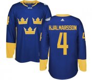 Wholesale Cheap Team Sweden #4 Niklas Hjalmarsson Blue 2016 World Cup Stitched NHL Jersey