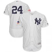 Wholesale Cheap Yankees #24 Gary Sanchez White Strip Fashion Stars & Stripes Flexbase Authentic Stitched MLB Jersey