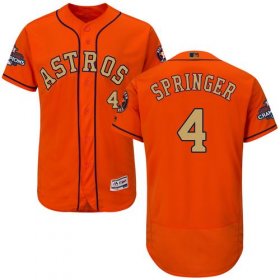 Wholesale Cheap Astros #4 George Springer Orange FlexBase Authentic 2018 Gold Program Cool Base Stitched MLB Jersey