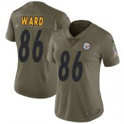 Wholesale Cheap Nike Steelers #86 Hines Ward Olive Women's Stitched NFL Limited 2017 Salute to Service Jersey