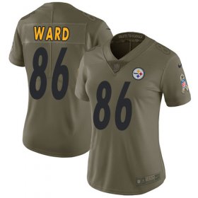 Wholesale Cheap Nike Steelers #86 Hines Ward Olive Women\'s Stitched NFL Limited 2017 Salute to Service Jersey