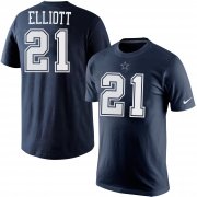 Wholesale Cheap Dallas Cowboys #21 Ezekiel Elliott Nike Player Pride Name & Number T-Shirt Navy