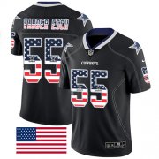 Wholesale Cheap Nike Cowboys #55 Leighton Vander Esch Black Men's Stitched NFL Limited Rush USA Flag Jersey