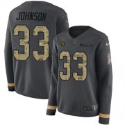 Wholesale Cheap Nike Bears #33 Jaylon Johnson Anthracite Salute to Service Women's Stitched NFL Limited Therma Long Sleeve Jersey