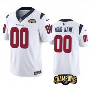 Cheap Men's Houston Texans Active Player Custom White 2023 F.U.S.E. AFC South Champions Patch Vapor Limited Football Stitched Jersey