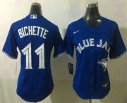 Wholesale Cheap Women's Toronto Blue Jays #11 Bo Bichette Blue Stitched MLB Cool Base Nike Jersey