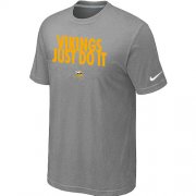 Wholesale Cheap Nike Minnesota Vikings Just Do It Light Grey T-Shirt
