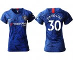 Wholesale Cheap Women's Chelsea #30 David Luiz Home Soccer Club Jersey