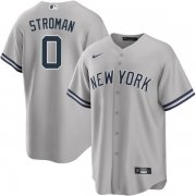 Cheap Men's New York Yankees #0 Marcus Stroman Gray Cool Base Stitched Baseball Jersey