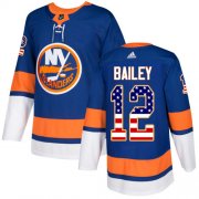 Wholesale Cheap Adidas Islanders #12 Josh Bailey Royal Blue Home Authentic USA Flag Stitched NHL Jersey