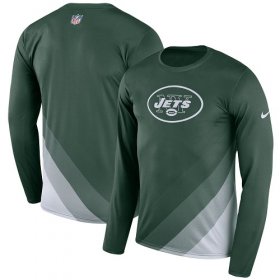 Wholesale Cheap Men\'s New York Jets Nike Green Sideline Legend Prism Performance Long Sleeve T-Shirt