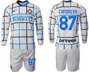 Wholesale Cheap Men 2020-2021 club Inter milan away long sleeve 87 white Soccer Jerseys