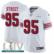Wholesale Cheap Nike 49ers #95 Kentavius Street White Super Bowl LIV 2020 Rush Men's Stitched NFL Vapor Untouchable Limited Jersey