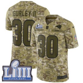Wholesale Cheap Nike Rams #30 Todd Gurley II Camo Super Bowl LIII Bound Men\'s Stitched NFL Limited 2018 Salute To Service Jersey