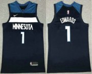Wholesale Cheap Men's Minnesota Timberwolves #1 Anthony Edwards Black 2021 Nike Swingman Stitched NBA Jersey