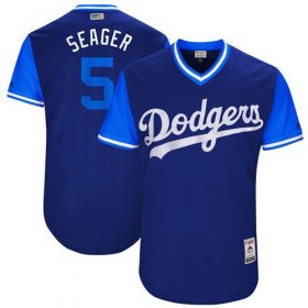 Wholesale Cheap Dodgers #5 Corey Seager Royal \"Seager\" Players Weekend Authentic Stitched MLB Jersey