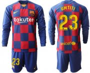 Wholesale Cheap Barcelona #23 Umtiti Home Long Sleeves Soccer Club Jersey