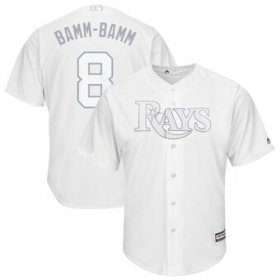Wholesale Cheap Tampa Bay Rays #8 Brandon Lowe Bamm-Bamm Majestic 2019 Players\' Weekend Cool Base Player Jersey White