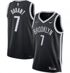 Wholesale Cheap Men\'s Brooklyn Nets #7 Kevin Durant 2021 75th Anniversary Black Stitched Basketball Jersey