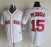 Wholesale Cheap Red Sox #15 Dustin Pedroia White New Cool Base Stitched MLB Jersey