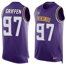 Wholesale Cheap Nike Vikings #97 Everson Griffen Purple Team Color Men\'s Stitched NFL Limited Tank Top Jersey
