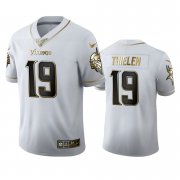 Wholesale Cheap Minnesota Vikings #19 Adam Thielen Men's Nike White Golden Edition Vapor Limited NFL 100 Jersey
