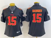 Cheap Women's Kansas City Chiefs #15 Patrick Mahomes Black Vapor Untouchable Limited Football Stitched Jersey(Run Small)