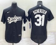 Wholesale Cheap Men's Los Angeles Dodgers #31 Max Scherzer Black Turn Back The Clock Stitched Cool Base Jersey