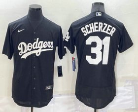 Wholesale Cheap Men\'s Los Angeles Dodgers #31 Max Scherzer Black Turn Back The Clock Stitched Cool Base Jersey