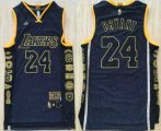 Wholesale Cheap Men's Los Angeles Lakers #24 Kobe Bryant Black Retired Commemorative Soul Swingman Jersey